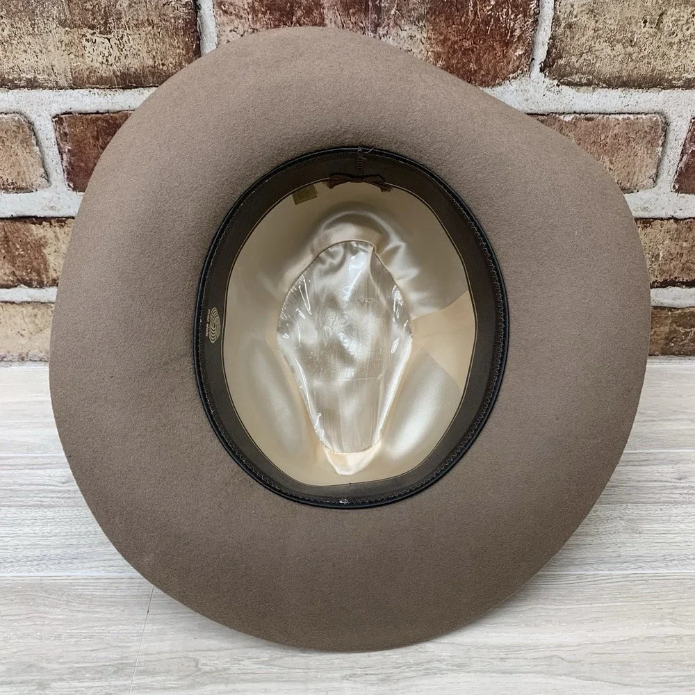 VTG 80s Banana Republic Travel Safari Co Wool Felt‎ Fedora Hat Brown Wide Brim S